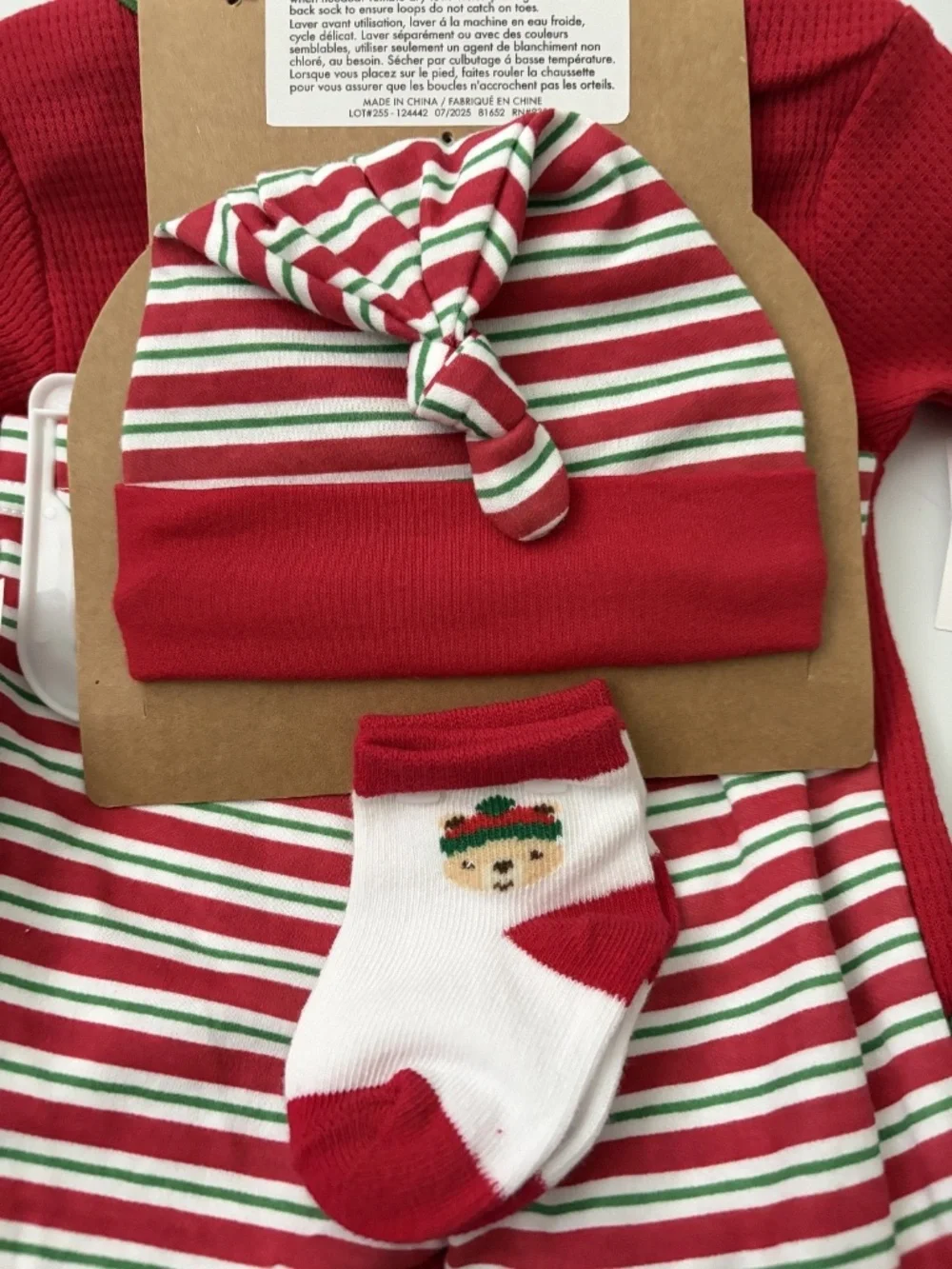New Baby Essentials My First Christmas 4 Pc Outfit Bear Unisex 3 Months Set